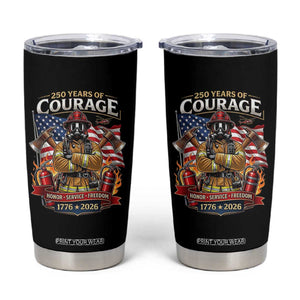 Patriotic Firefighter 250 Years Of Courage USA Anniversary Gift Tumbler Cup TS12 Black Print Your Wear