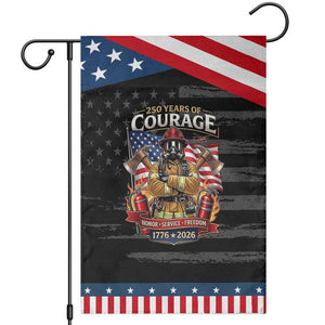 Firefighter 250 Years Of Courage USA Anniversary Gift Patriotic Garden Flag TS12 Distressed Black Blue Print Your Wear