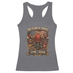 Patriotic Firefighter 250 Years Of Service USA Anniversary Gift Racerback Tank Top TS12 Charcoal Print Your Wear