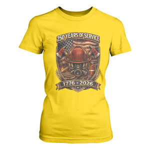 Patriotic Firefighter 250 Years Of Service USA Anniversary Gift T Shirt For Women TS12 Daisy Print Your Wear