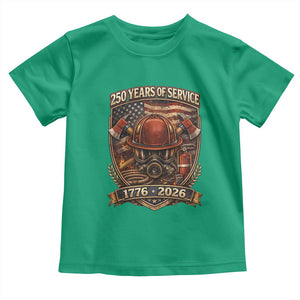 Patriotic Firefighter 250 Years Of Service USA Anniversary Gift Toddler T Shirt TS12 Irish Green Print Your Wear