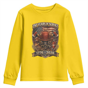Patriotic Firefighter 250 Years Of Service USA Anniversary Gift Youth Sweatshirt TS12 Daisy Print Your Wear