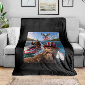Patriotic Bigfoot Squad Chill Summer Vacation Graphic Throw Blanket TS12 Print Your Wear