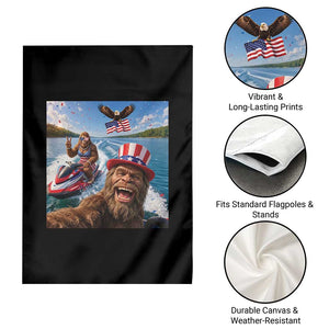 Patriotic Bigfoot Squad Chill Summer Vacation Graphic Garden Flag