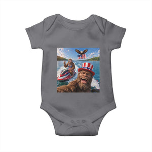 Patriotic Bigfoot Squad Chill Summer Vacation Graphic Baby Onesie TS12 Charcoal Print Your Wear