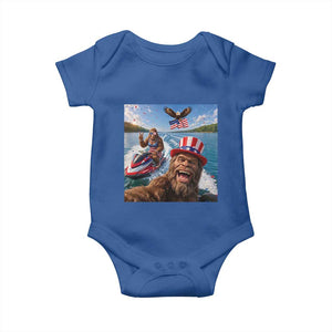 Patriotic Bigfoot Squad Chill Summer Vacation Graphic Baby Onesie TS12 Royal Blue Print Your Wear
