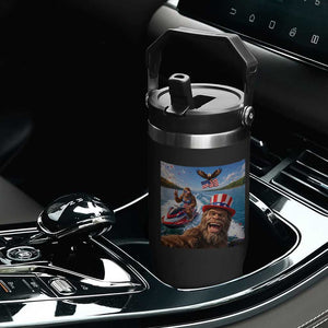 Patriotic Bigfoot Squad Chill Summer Vacation Graphic Flip Straw Tumbler TS12 Print Your Wear