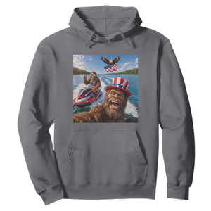 Patriotic Bigfoot Squad Chill Summer Vacation Graphic Hoodie TS12 Charcoal Print Your Wear