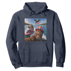 Patriotic Bigfoot Squad Chill Summer Vacation Graphic Hoodie TS12 Navy Print Your Wear