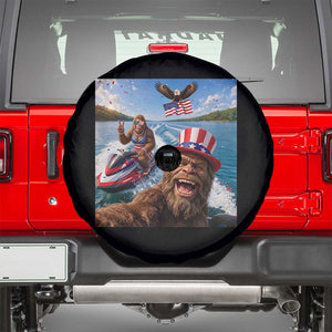 Patriotic Bigfoot Squad Chill Summer Vacation Graphic Spare Tire Cover TS12 Black Print Your Wear
