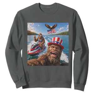 Patriotic Bigfoot Squad Chill Summer Vacation Graphic Sweatshirt