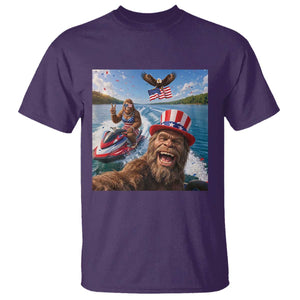 Patriotic Bigfoot Squad Chill Summer Vacation Graphic T Shirt TS12 Purple Print Your Wear
