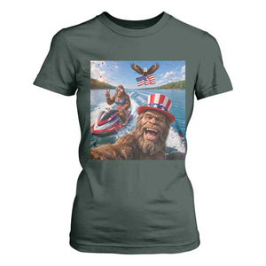 Patriotic Bigfoot Squad Chill Summer Vacation Graphic T Shirt For Women