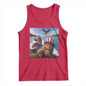 Patriotic Bigfoot Squad Chill Summer Vacation Graphic Tank Top TS12 Red Print Your Wear