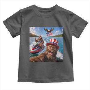 Patriotic Bigfoot Squad Chill Summer Vacation Graphic Toddler T Shirt TS12 Dark Heather Print Your Wear
