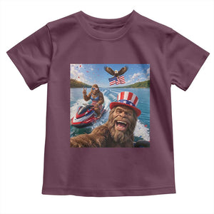Patriotic Bigfoot Squad Chill Summer Vacation Graphic Toddler T Shirt TS12 Maroon Print Your Wear