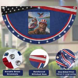 Funny Bigfoot Squad Chill Summer Vacation Graphic Patriotic Fan Flag