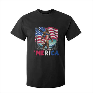 Funny Patriotic Sexy Bigfoot T Shirt For Kid Merica USA 250th Anniversary TS12 Black Print Your Wear