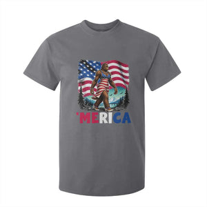 Funny Patriotic Sexy Bigfoot T Shirt For Kid Merica USA 250th Anniversary TS12 Charcoal Print Your Wear
