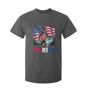 Funny Patriotic Sexy Bigfoot T Shirt For Kid Merica USA 250th Anniversary TS12 Dark Heather Print Your Wear
