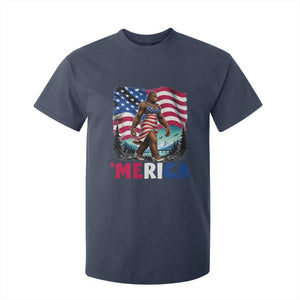Funny Patriotic Sexy Bigfoot T Shirt For Kid Merica USA 250th Anniversary TS12 Navy Print Your Wear