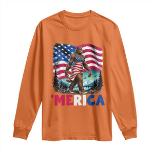 Funny Patriotic Sexy Bigfoot Long Sleeve Shirt Merica USA 250th Anniversary TS12 Orange Print Your Wear