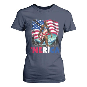 Funny Patriotic Sexy Bigfoot T Shirt For Women Merica USA 250th Anniversary TS12 Navy Print Your Wear