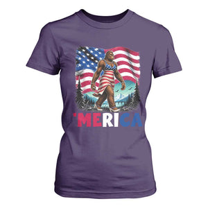 Funny Patriotic Sexy Bigfoot T Shirt For Women Merica USA 250th Anniversary TS12 Purple Print Your Wear