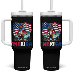 Funny Patriotic Sexy Bigfoot Tumbler With Handle Merica USA 250th Anniversary TS12 One Size: 40 oz Black Print Your Wear