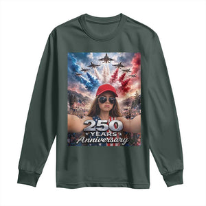 Funny Doll Face Meme 4th Of July Long Sleeve Shirt USA Freedom Jet Fighter Graphic