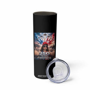 Funny Doll Face Meme 4th Of July Skinny Tumbler USA Freedom Jet Fighter Graphic