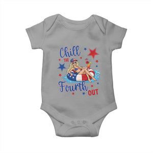 Funny Doll Face Meme 4th Of July Baby Onesie Chill The Fourth Out TS12 Sport Gray Print Your Wear