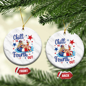 Funny Doll Face Meme 4th Of July Ceramic Ornament Chill The Fourth Out TS12 1pc White Marble Print Your Wear