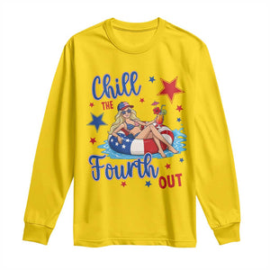 Funny Doll Face Meme 4th Of July Long Sleeve Shirt Chill The Fourth Out TS12 Daisy Print Your Wear