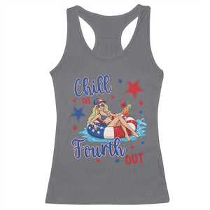 Funny Doll Face Meme 4th Of July Racerback Tank Top Chill The Fourth Out TS12 Charcoal Print Your Wear