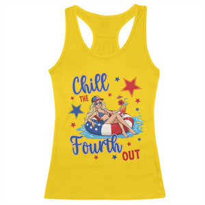Funny Doll Face Meme 4th Of July Racerback Tank Top Chill The Fourth Out TS12 Daisy Print Your Wear
