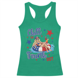 Funny Doll Face Meme 4th Of July Racerback Tank Top Chill The Fourth Out TS12 Irish Green Print Your Wear