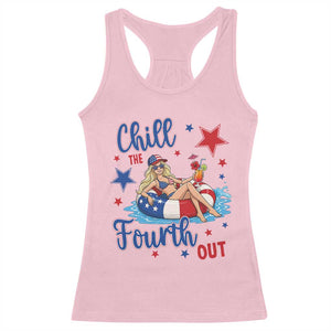 Funny Doll Face Meme 4th Of July Racerback Tank Top Chill The Fourth Out TS12 Light Pink Print Your Wear