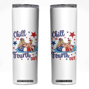 Funny Doll Face Meme 4th Of July Skinny Tumbler Chill The Fourth Out TS12 White Print Your Wear