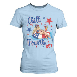 Funny Doll Face Meme 4th Of July T Shirt For Women Chill The Fourth Out TS12 Light Blue Print Your Wear