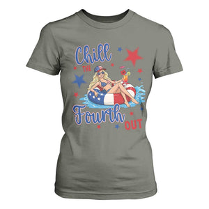 Funny Doll Face Meme 4th Of July T Shirt For Women Chill The Fourth Out TS12 Military Green Print Your Wear