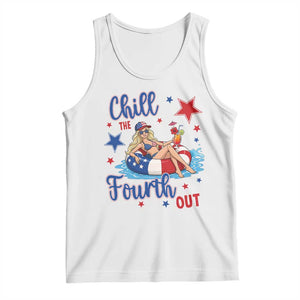 Funny Doll Face Meme 4th Of July Tank Top Chill The Fourth Out TS12 White Print Your Wear