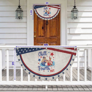 Funny Doll Face Meme 4th Of July Patriotic Fan Flag Chill The Fourth Out