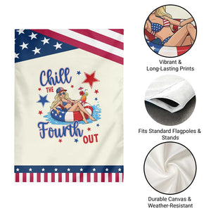 Funny Doll Face Meme 4th Of July Patriotic Garden Flag Chill The Fourth Out