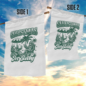 Vintage Summer Christmas Bigfoot Couple Garden Flag Tropical Xmas Graphic TS12 Print Your Wear