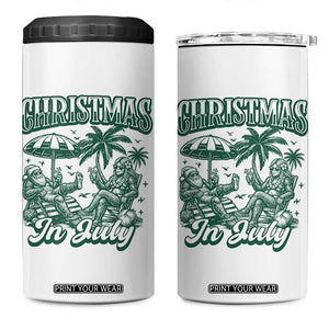 Vintage Summer Christmas Bigfoot Couple 4 in 1 Can Cooler Tumbler Tropical Xmas Graphic TS12 One Size: 16 oz White Print Your Wear