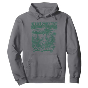Vintage Summer Christmas Bigfoot Couple Hoodie Tropical Xmas Graphic TS12 Charcoal Print Your Wear