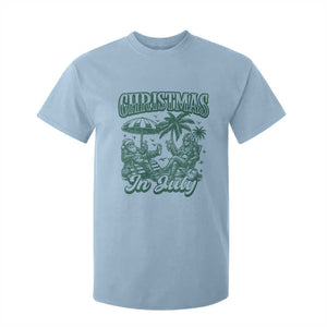 Vintage Summer Christmas Bigfoot Couple T Shirt For Kid Tropical Xmas Graphic TS12 Light Blue Print Your Wear