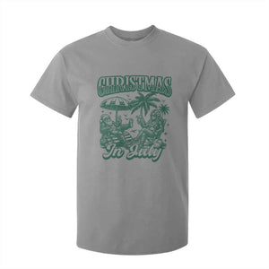 Vintage Summer Christmas Bigfoot Couple T Shirt For Kid Tropical Xmas Graphic TS12 Sport Gray Print Your Wear