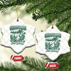 Vintage Summer Christmas Bigfoot Couple Ceramic Ornament Tropical Xmas Graphic TS12 Print Your Wear